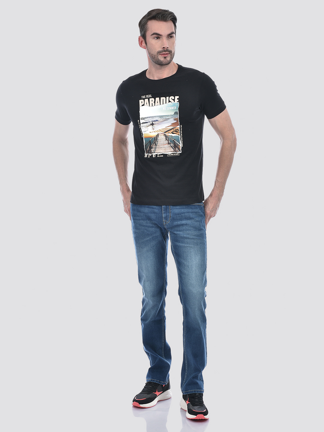 Numero Uno Men Graphic Print Black T-Shirt